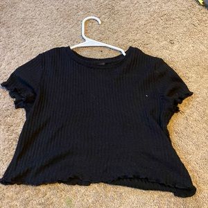 Black ribbed crop top